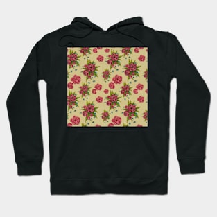 photo of fabric pattern with red flowers Hoodie